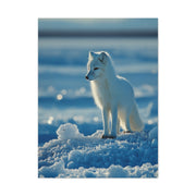 Arctic Fox Snow Minimal Portrait Wall Art & Canvas Print