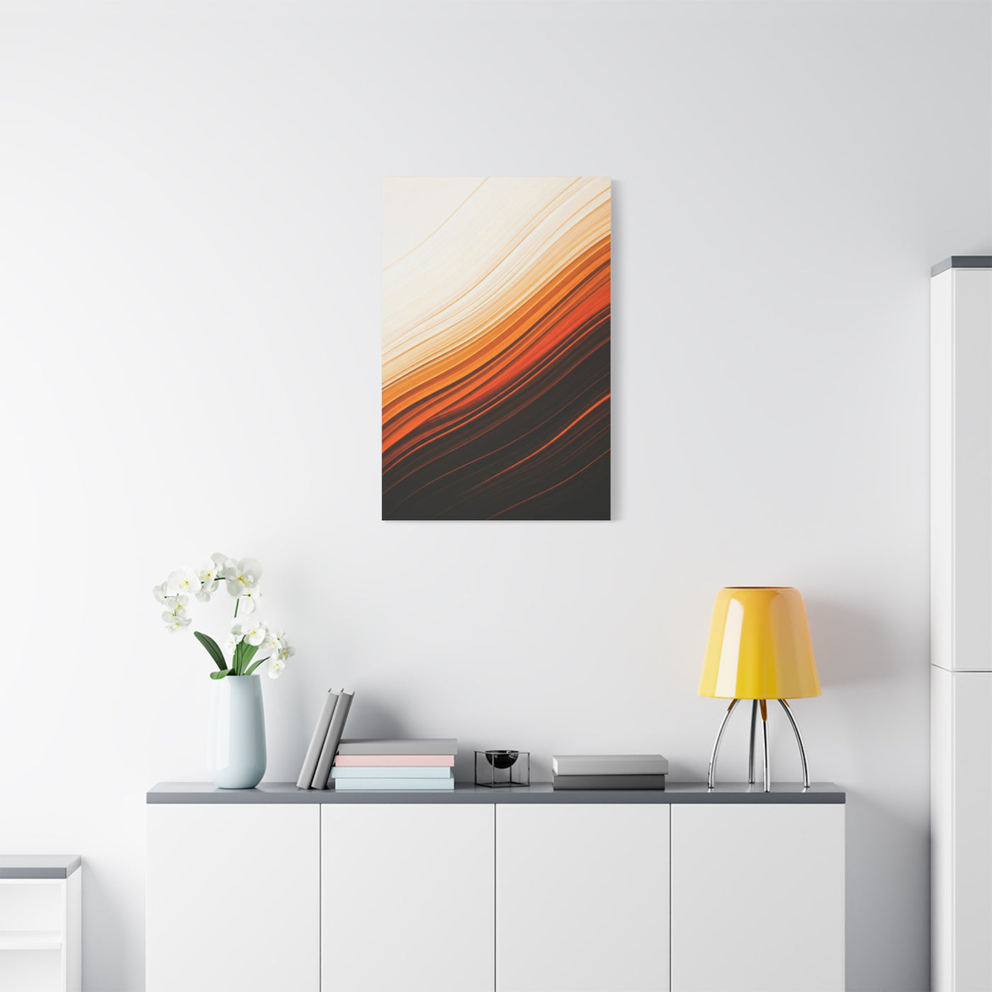 Flowing Amber Gradient Abstract Wall Art & Canvas Prints