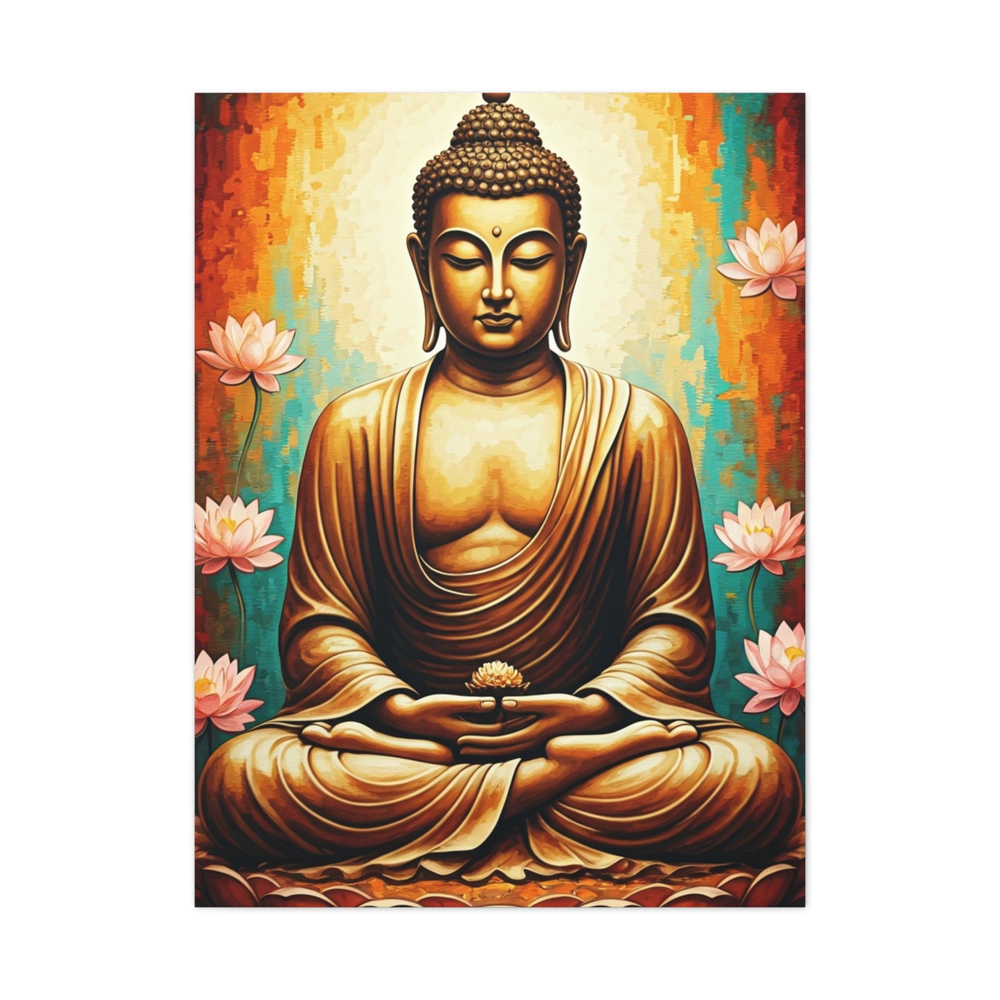 Sacred Lotus Buddha Portrait Wall Art & Canvas Prints