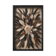 Feather Burst Rustic Shadowbox Wall Art & Canvas Print