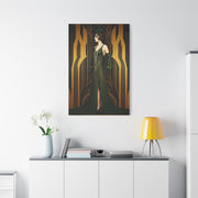 Emerald Deco Flapper Elegance Wall Art & Canvas Prints