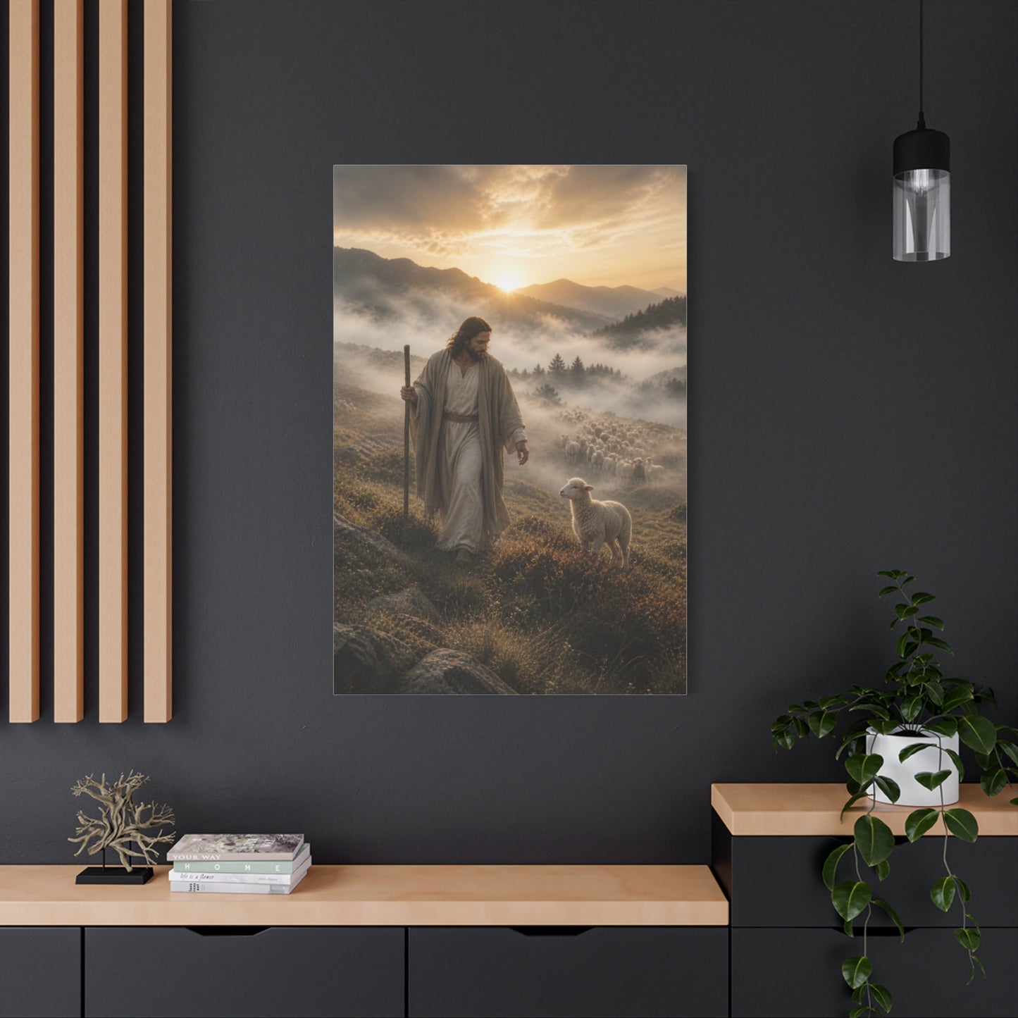 The Good Shepherd with Lamb Wall Art & Canvas Print