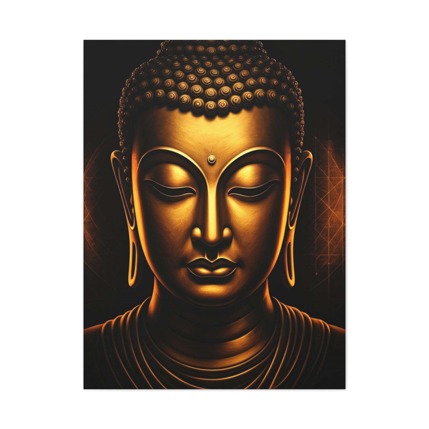 Golden Tranquility Buddha Portrait Wall Art & Canvas Prints