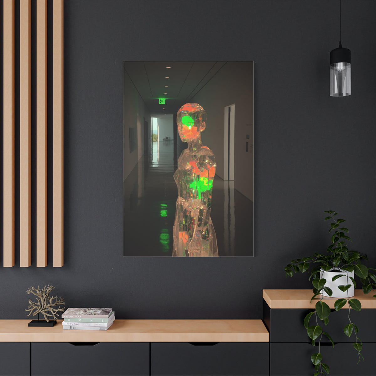 Luminous Crystal Figure Installation Wall Art & Canvas Print