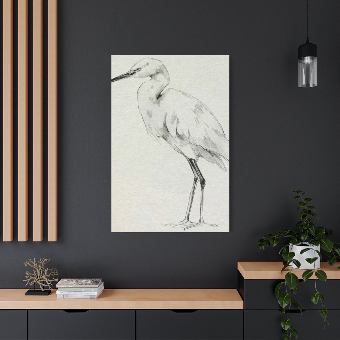 Herons Drawing Wall Art & Canvas Prints