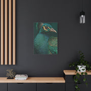 Regal Emerald Peacock Portrait Wall Art & Canvas Print