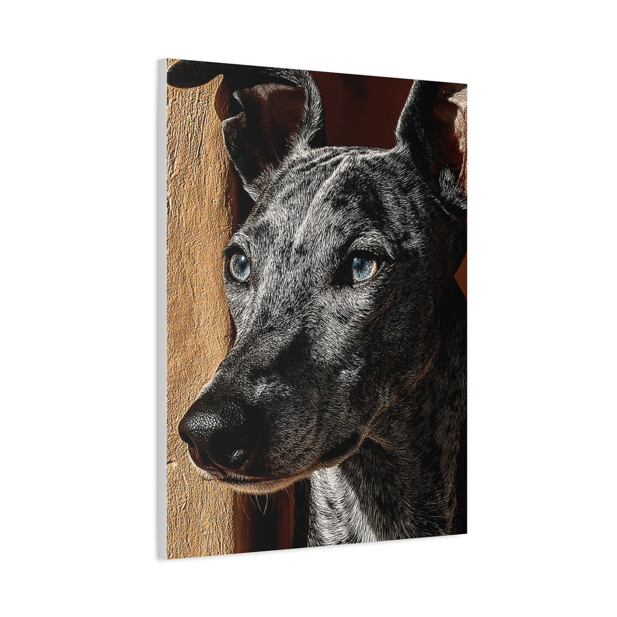 Minimalist Whippet Portrait Wall Art & Canvas Print