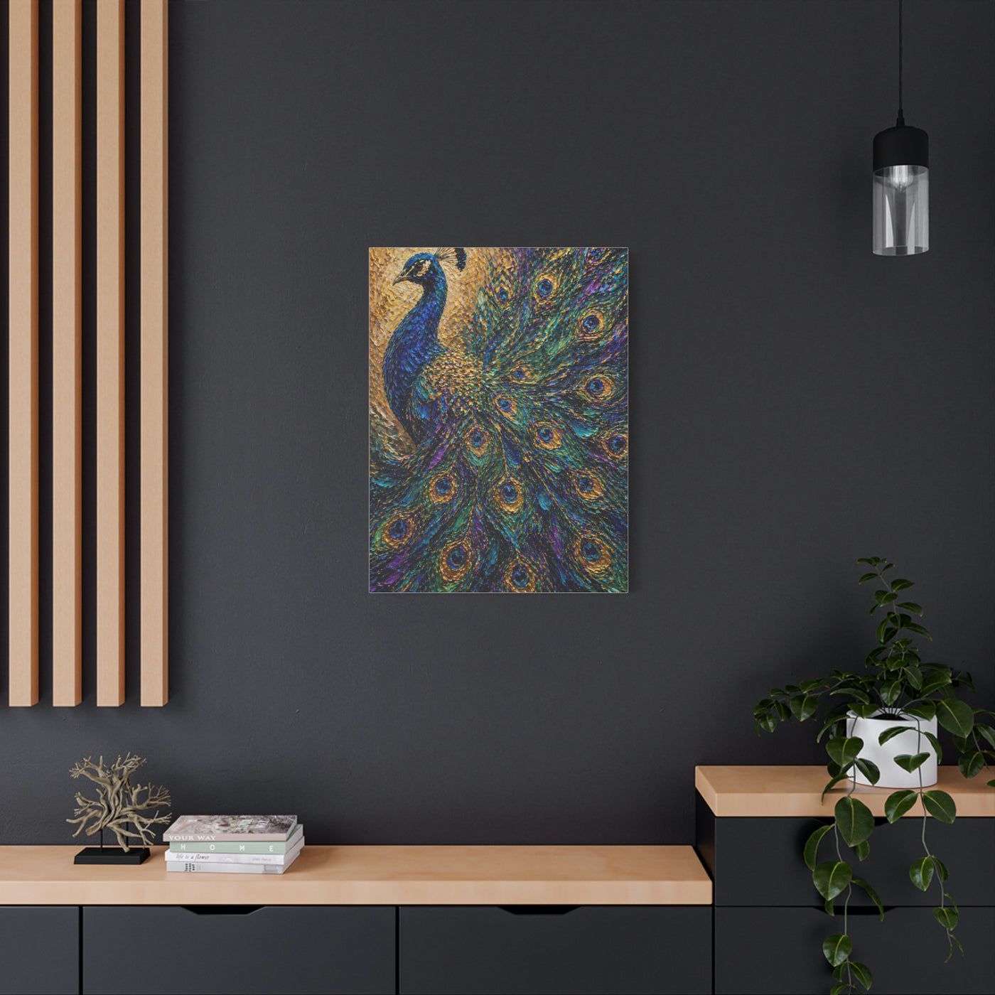 Impasto Jewel Peacock Expressionist Wall Art & Canvas Print