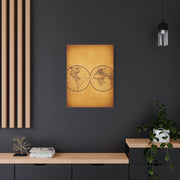 Twin Hemisphere Antique World Map Wall Art & Canvas Prints