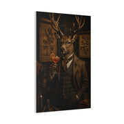 Aristocratic Deer Gentleman Cocktail Portrait Wall Art & Canvas Print
