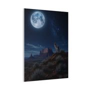 Moonlit Coyote Desert Wall Art & Canvas Print
