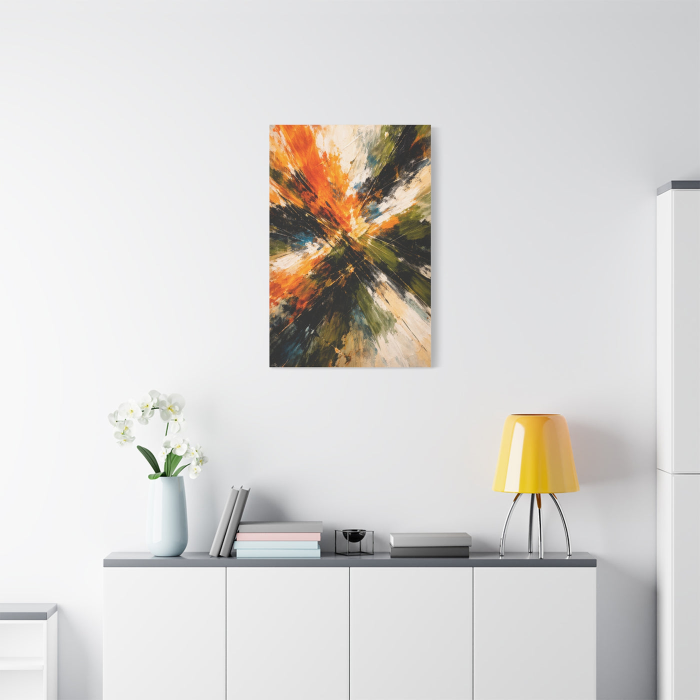 Radiant Orange Explosion Abstract Wall Art & Canvas Print