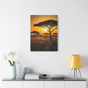 Sunset Silhouette Savanna Tree Wall Art & Canvas Prints