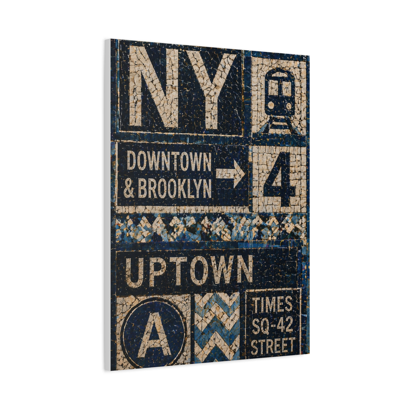 Subway Tile Mosaic Typography Wall Art & Canvas Print