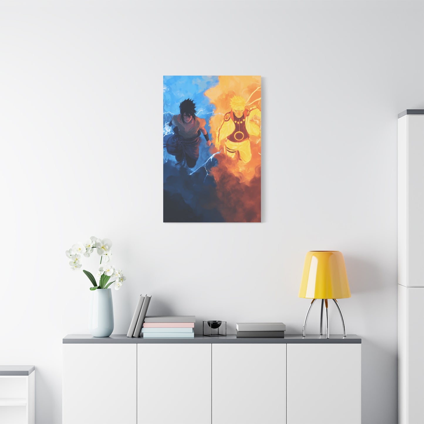 Naruto Uzumaki and Sasuke Uchiha Elemental Divide Wall Art & Canvas Print