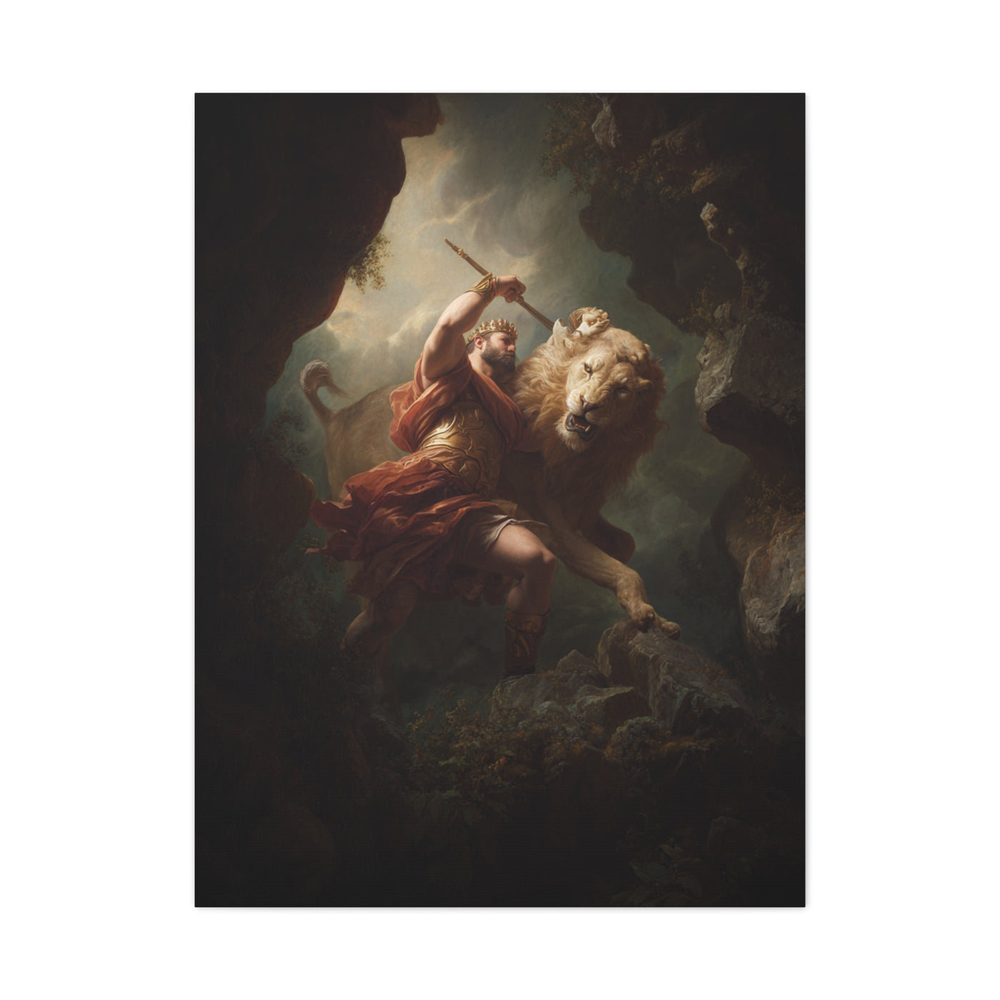 Hercules Defeating the Nemean Lion Wall Art & Canvas Print