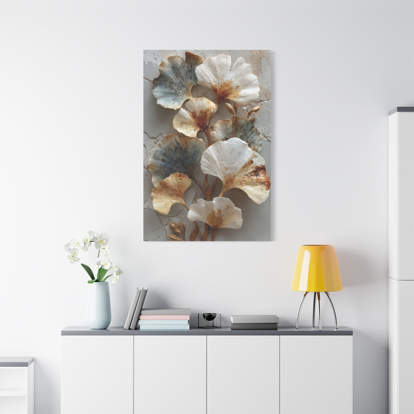 Textured Ginkgo Botanical Wall Art & Canvas Print