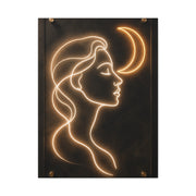 Neon Crescent Muse Line Art Wall Art & Canvas Print