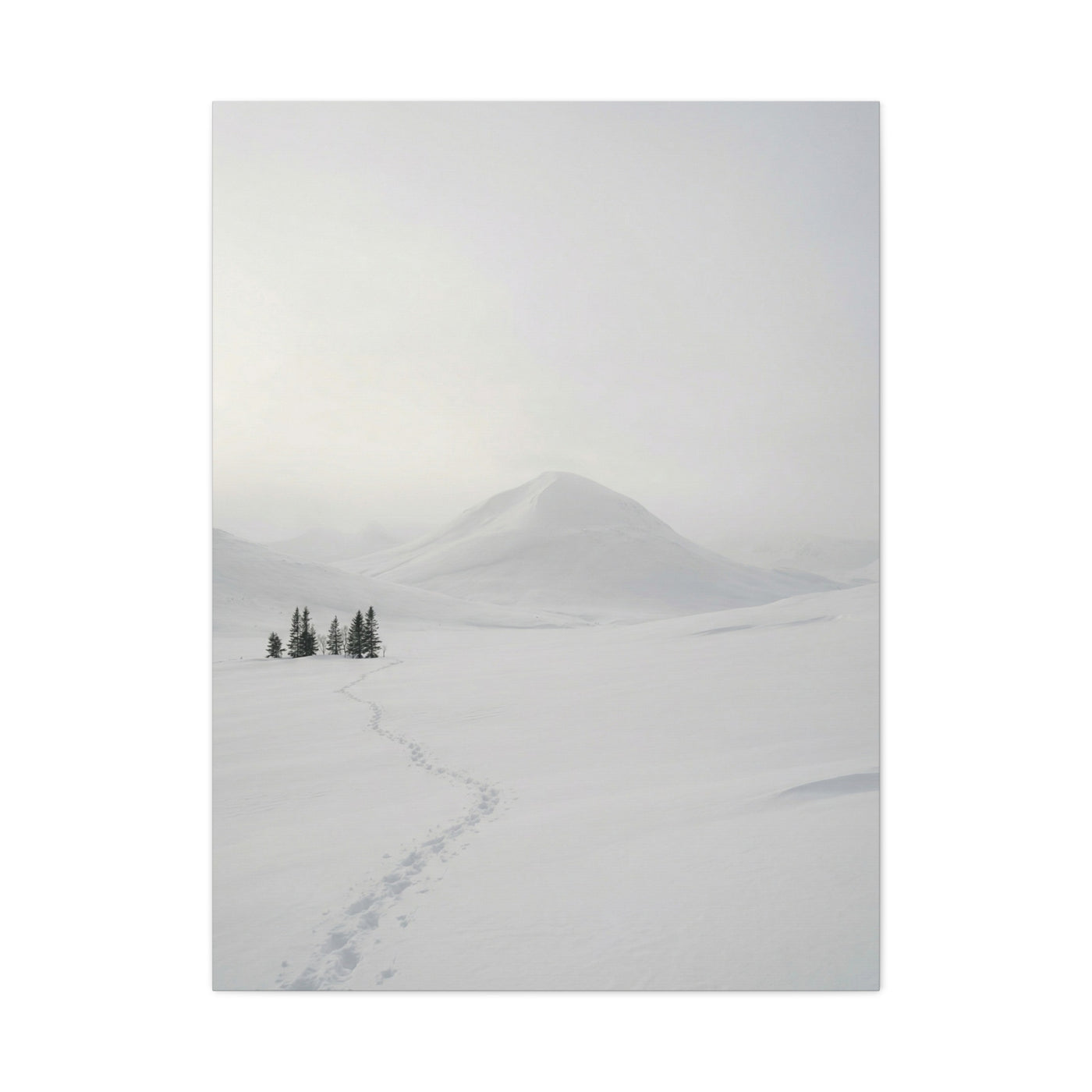 Scandinavian Winter Minimalist Mountain Wall Art & Canvas Print