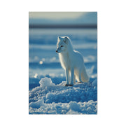 Arctic Fox Snow Minimal Portrait Wall Art & Canvas Print