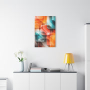 Tangerine and Teal Acrylic Geometry Wall Art & Canvas Print