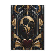 Neo-Deco Midnight Lovers Silhouette Wall Art & Canvas Print