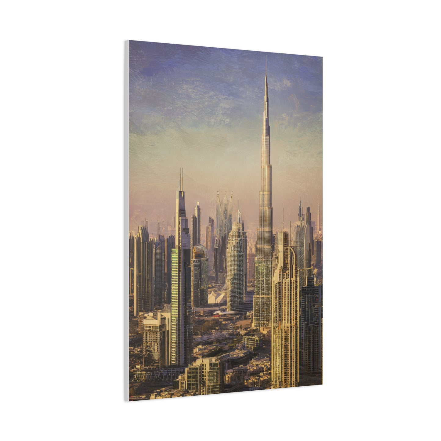 Dubai Skyline Golden Sunset Elegance Wall Art & Canvas Print