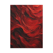 Crimson Wave Impasto Texture Wall Art & Canvas Print