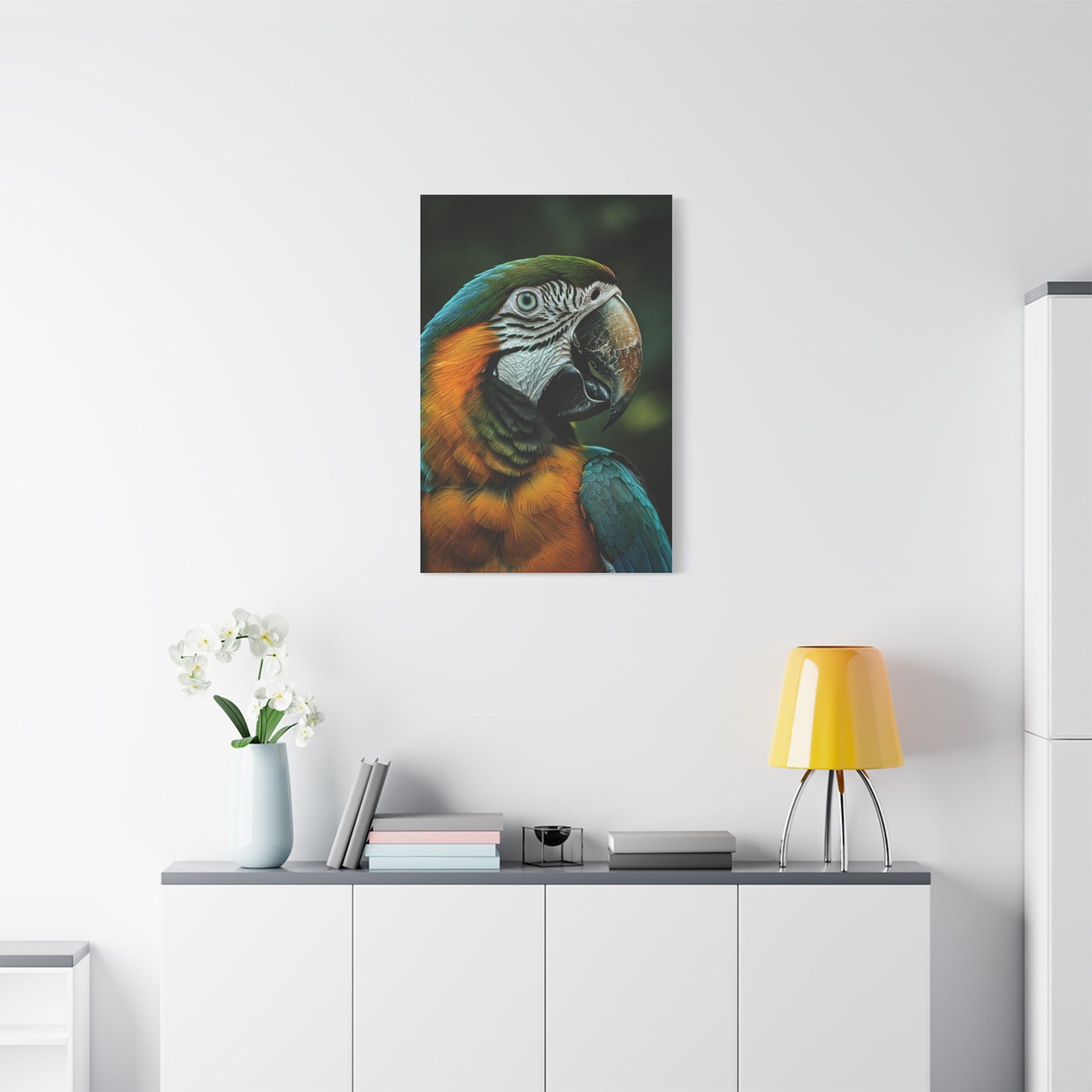 Blue and Gold Macaw Portrait Wall Art & Canvas Prints