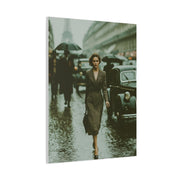 Parisian Rainy Street Elegance Wall Art & Canvas Print