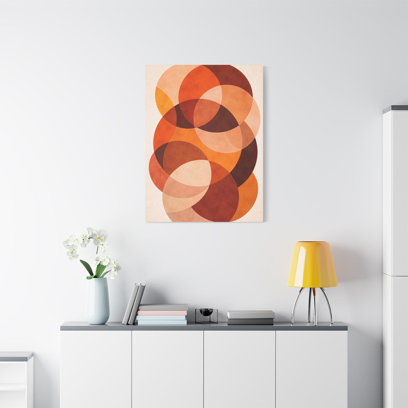 Overlapping Orange Circle Composition Wall Art & Canvas Print