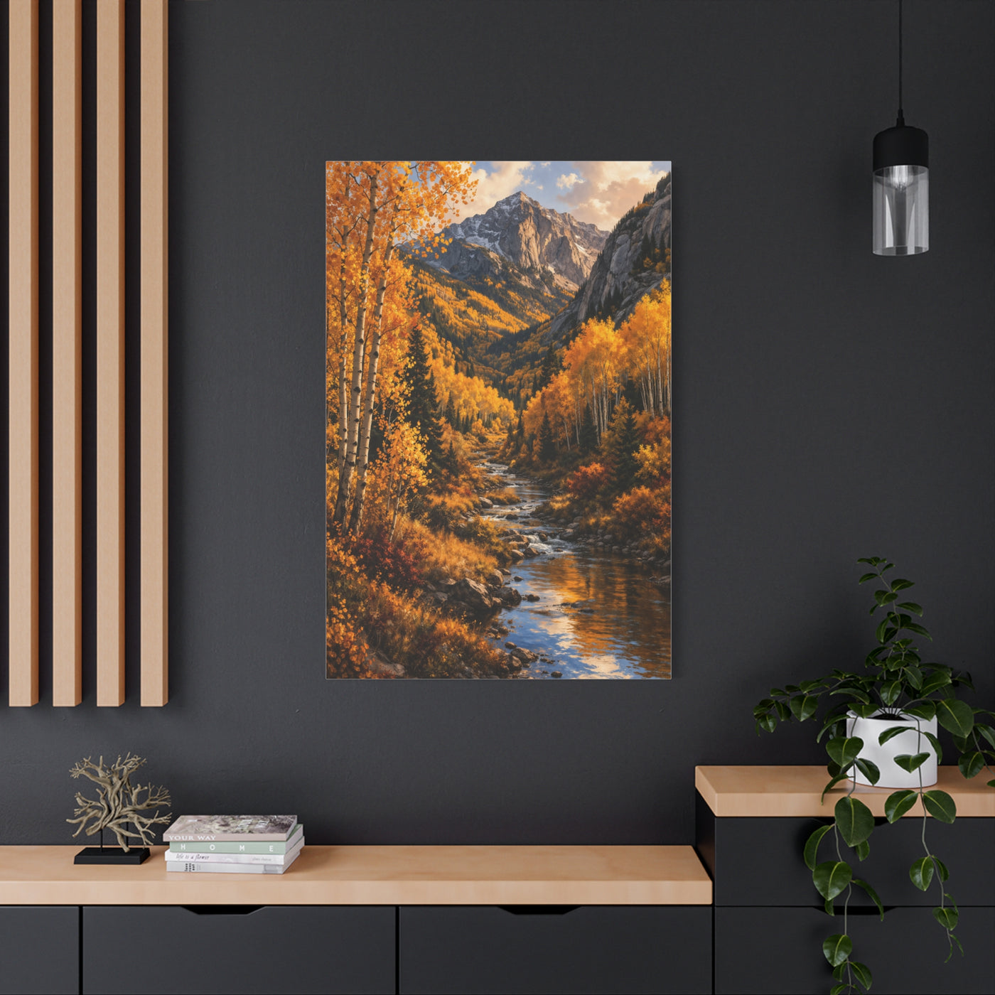 Autumn Aspen Mountain Valley Wall Art & Canvas Print
