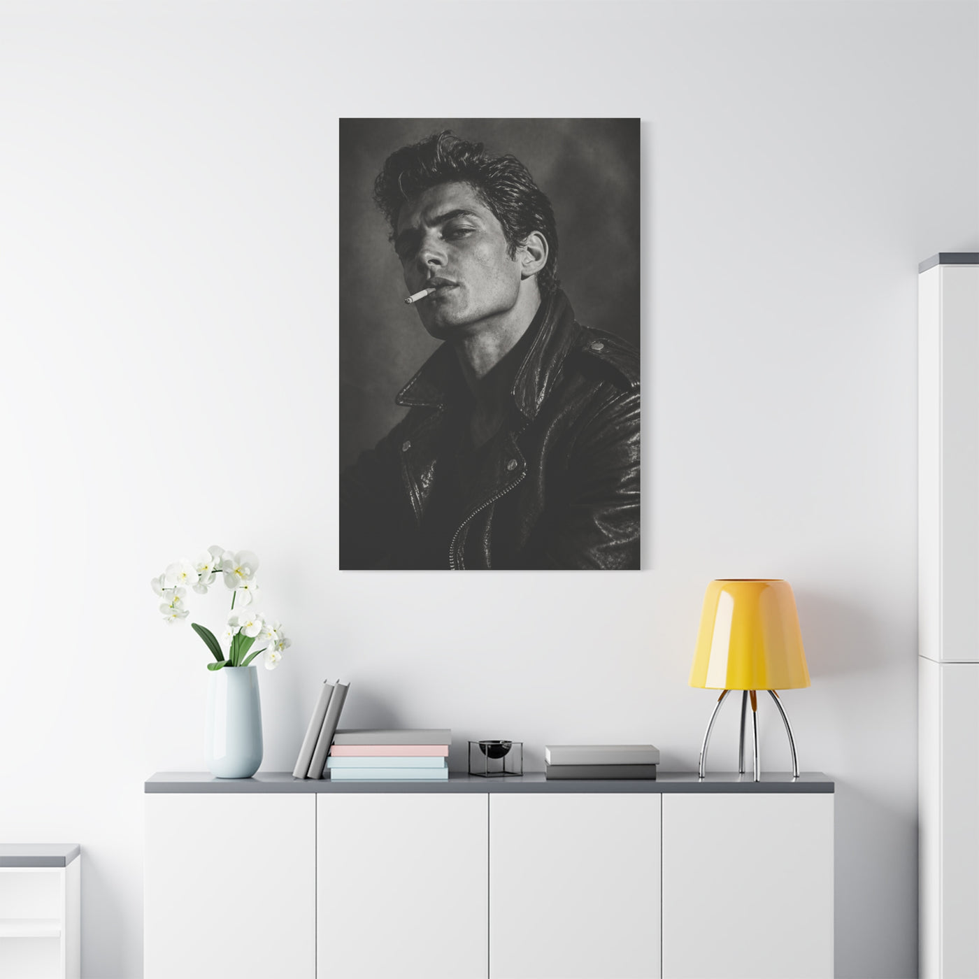 Rebel Leather Jacket Portrait Wall Art & Canvas Print