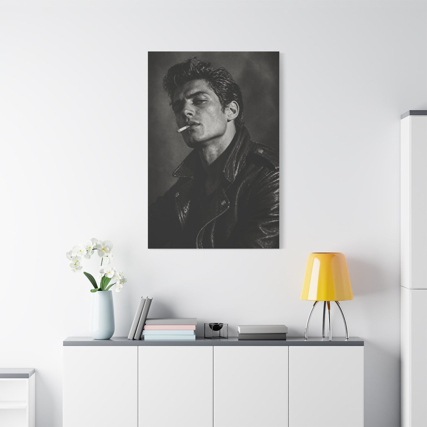 Rebel Leather Jacket Portrait Wall Art & Canvas Print