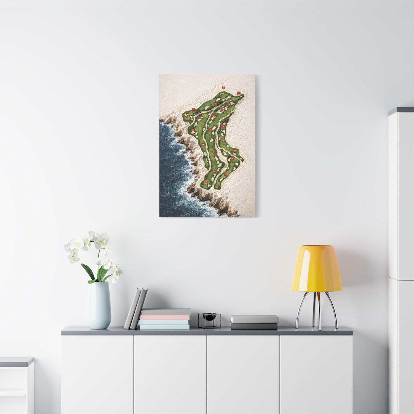 Sculpted Seaside Golf Course Map Wall Art & Canvas Print