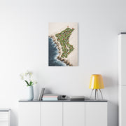 Sculpted Seaside Golf Course Map Wall Art & Canvas Print