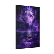 Surreal Violet Moon Glitchscape Wall Art & Canvas Print