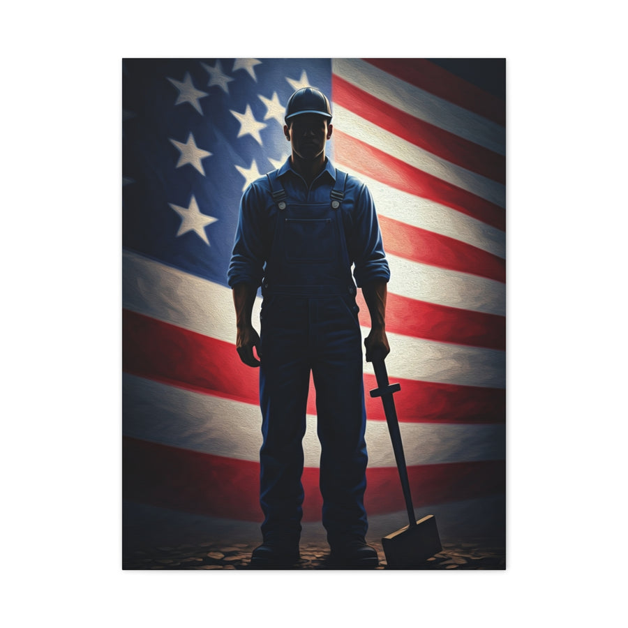 Soldier of Honor Before the Flag Wall Art & Canvas Prints