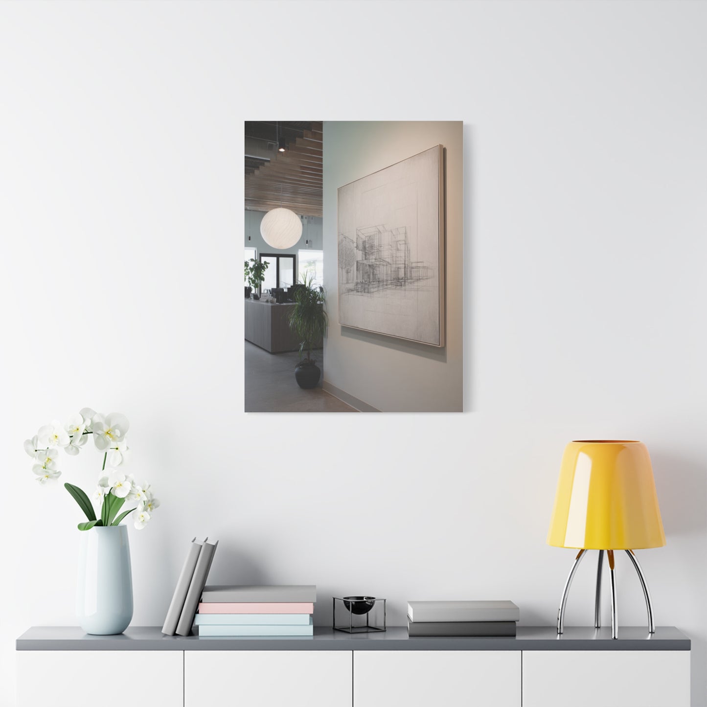 Refined Architectural Linework Artwork Wall Art & Canvas Print