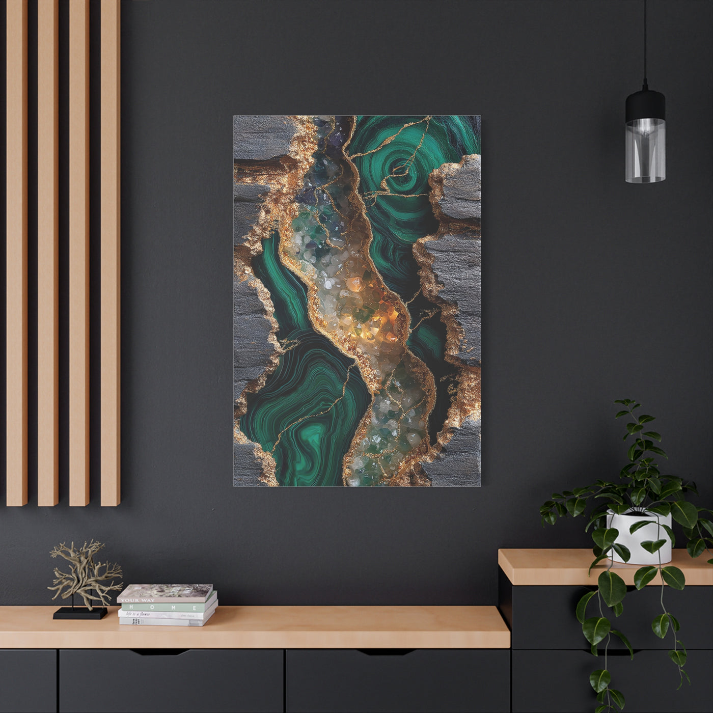 Emerald Geode Abstract Wall Art & Canvas Print