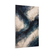 Navy Marble Botanical Flow Wall Art & Canvas Print
