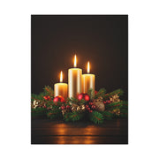 Christmas Candlelight Evergreen Centerpiece Wall Art & Canvas Print