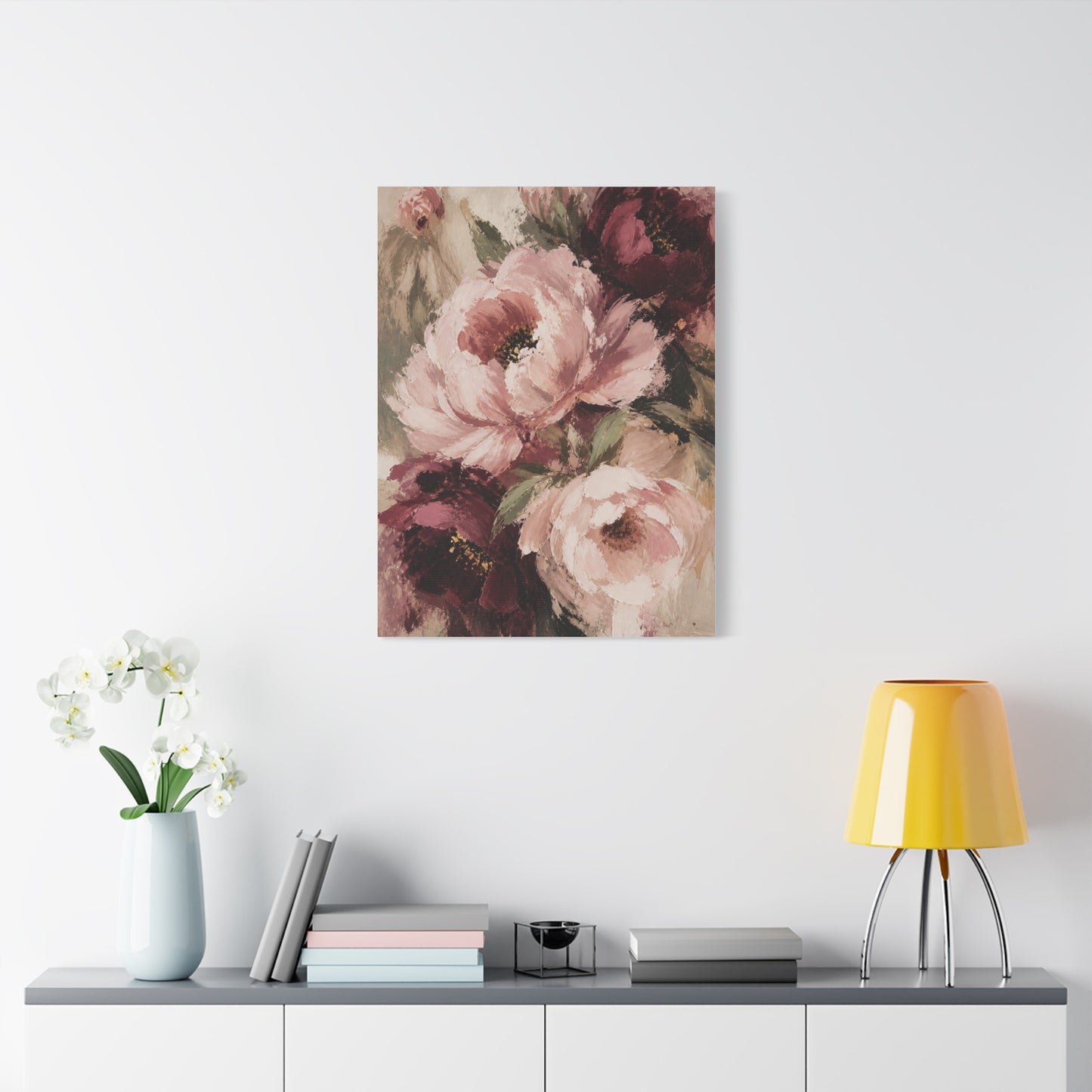 Loose-Brush Peony Floral Abstraction Wall Art & Canvas Print