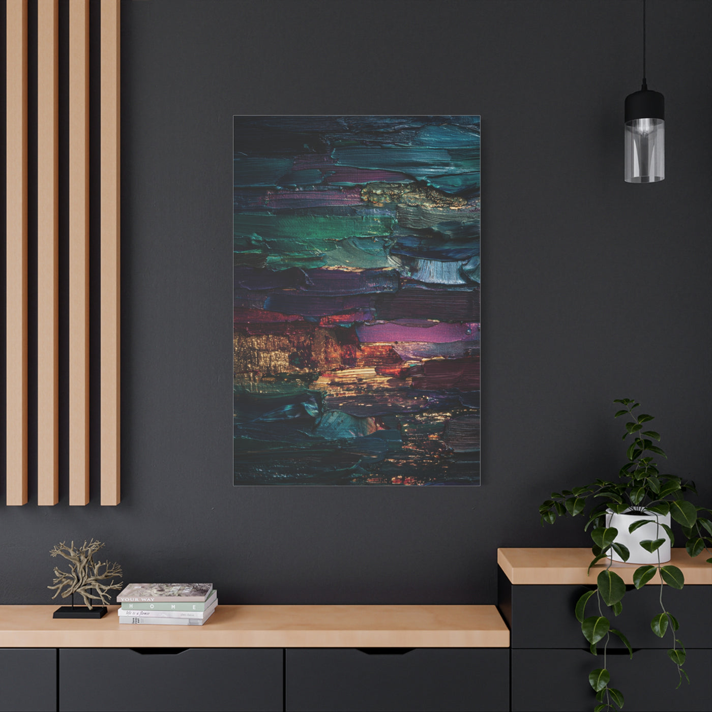 Jewel Tone Textured Abstract Gallery Painting Wall Art & Canvas Print