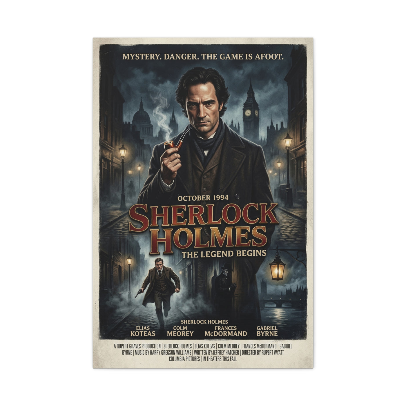 Sherlock Holmes Movie Poster Wall Art & Canvas Print