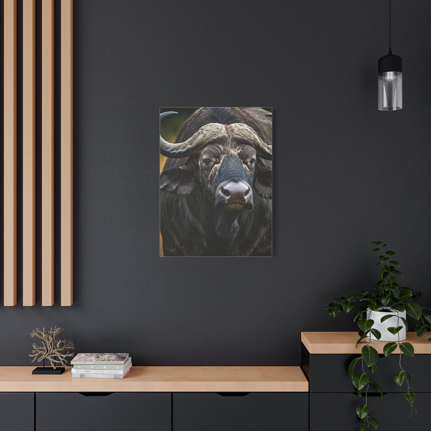 Mud-Covered Water Buffalo Close-Up Wall Art & Canvas Print