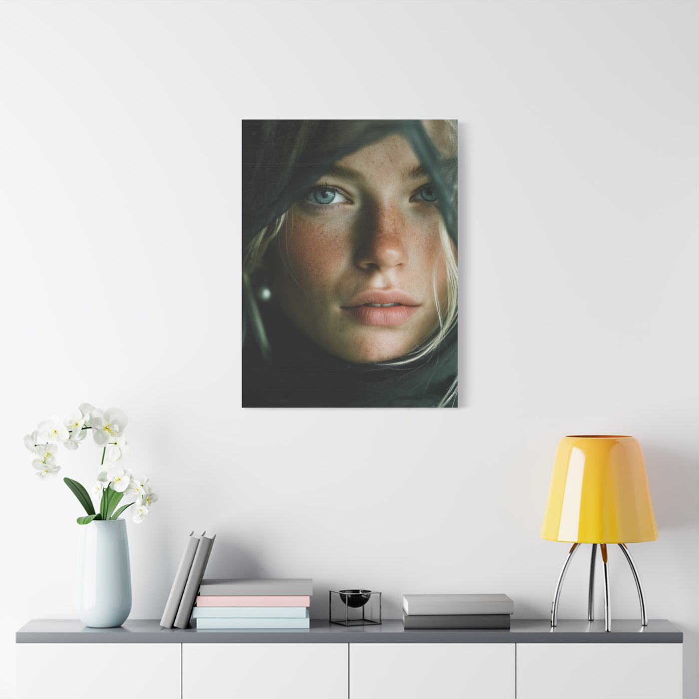 Veiled Blonde Minimal Portrait Wall Art & Canvas Print