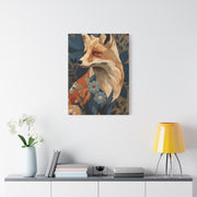 Patchwork Textile Fox Folk Art Wall Art & Canvas Print