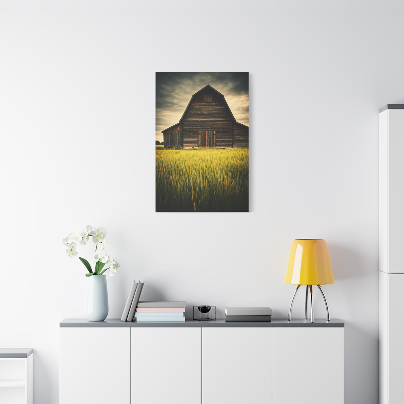 Weathered Barn in Tall Green Fields Wall Art & Canvas Prints
