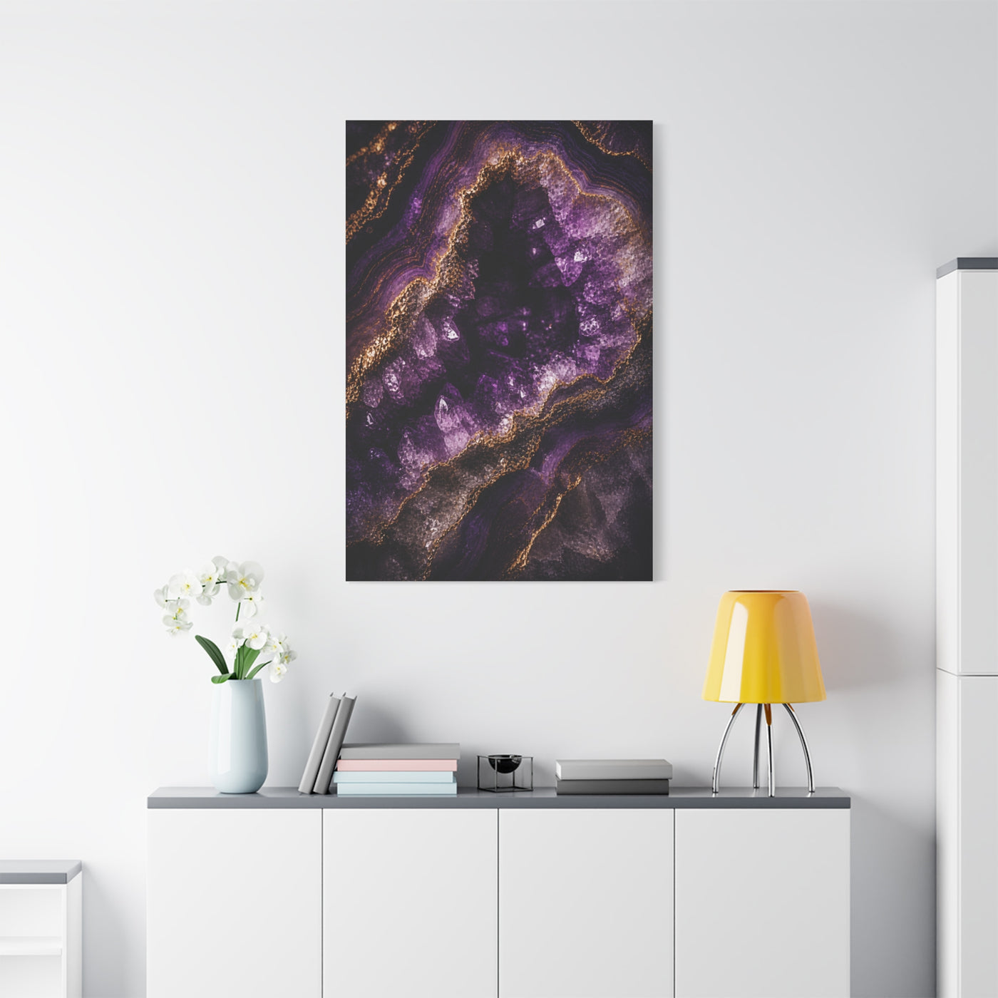 Amethyst Geode Crystal Abstraction Wall Art & Canvas Print